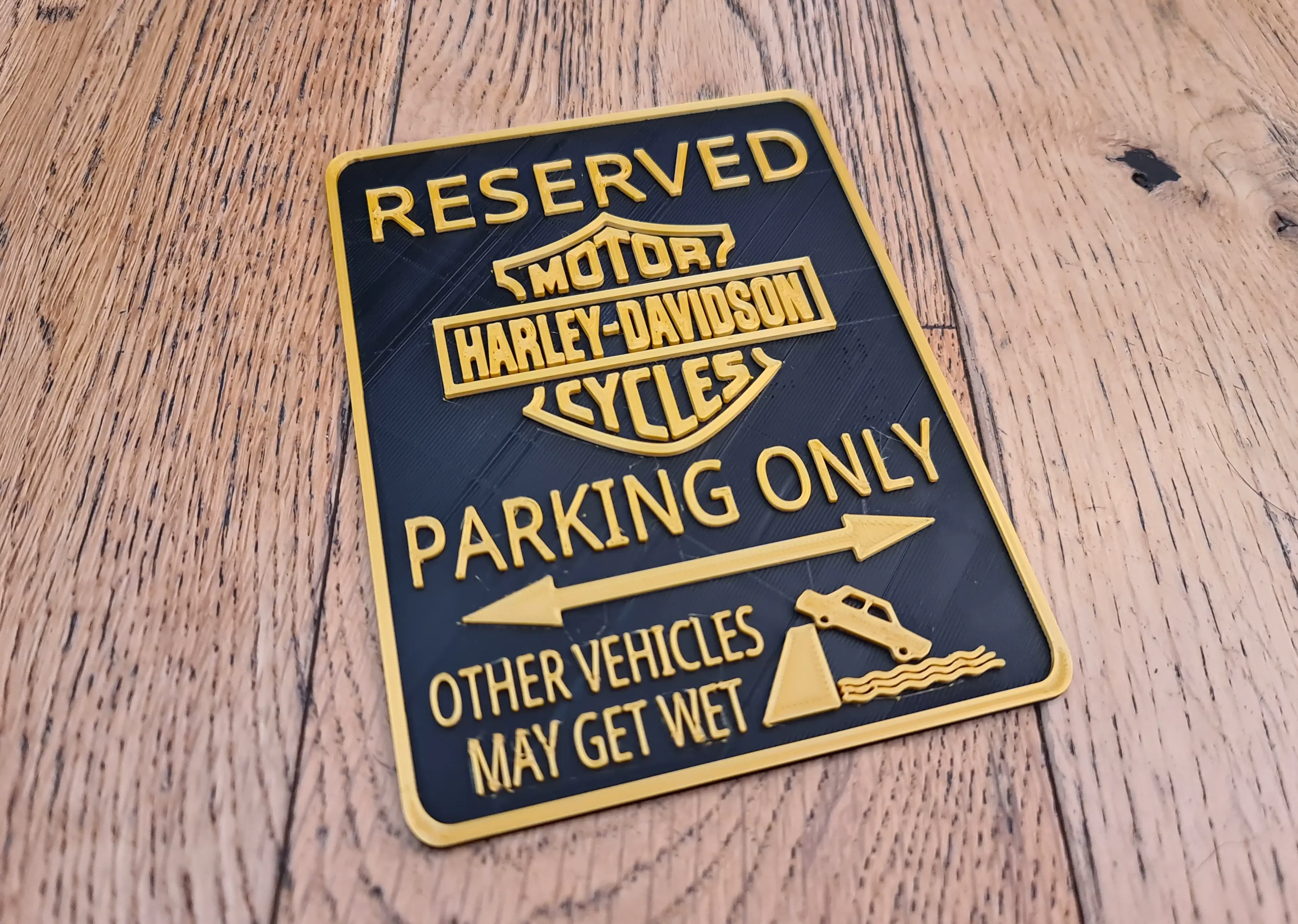 Harley Davidson Motorcycles Workshop Garage Parking Sign