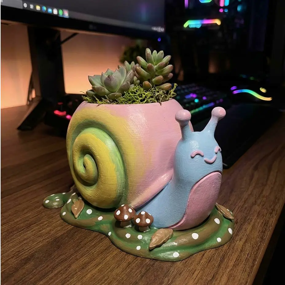 Kawaii Snail Succulent Planter | Cute Animal Flower Pot