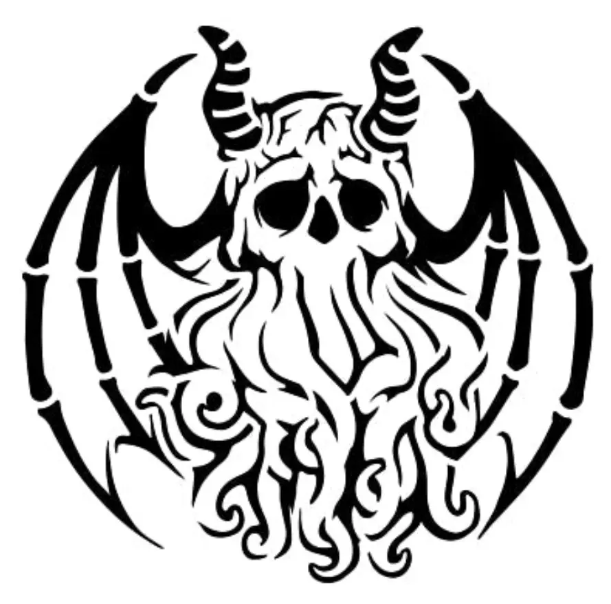 Cthulhu skull stencil