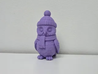 Cute Owl in Hat and Scarf Winter Figurine
