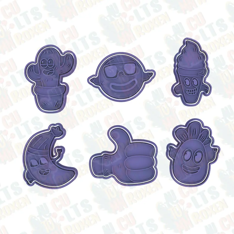 Stickers cookie cutter set of 6
