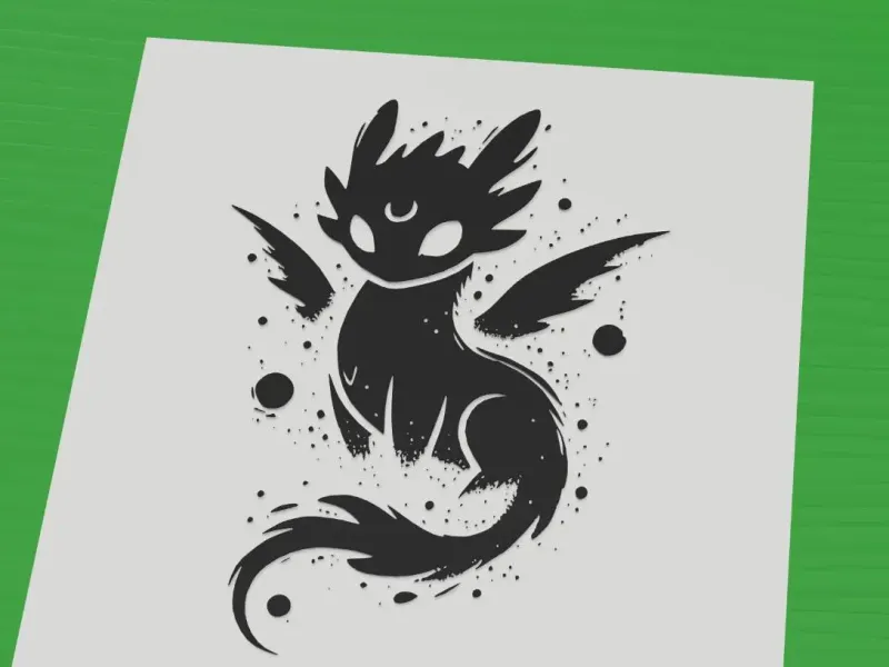 Toothless Dragon grunge black white design