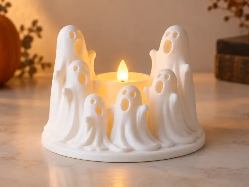 Bougeoir Cercle de Fantômes - Décoration d'Halloween Mignonne