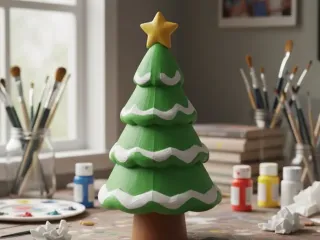 Árbol de Nieve Escalonada Minimalista