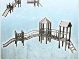 Modern children's play structure with slide (8) - miniatures-0