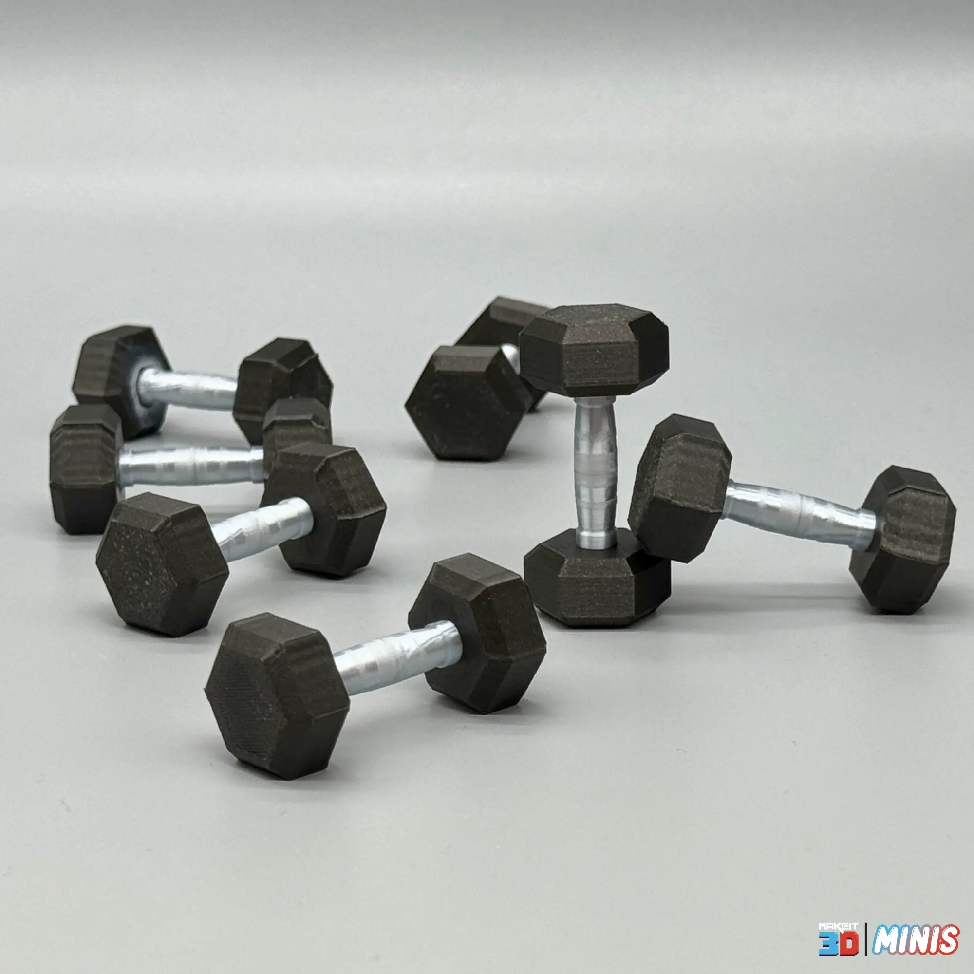 3D Printable Miniature Dumbbells STL Files