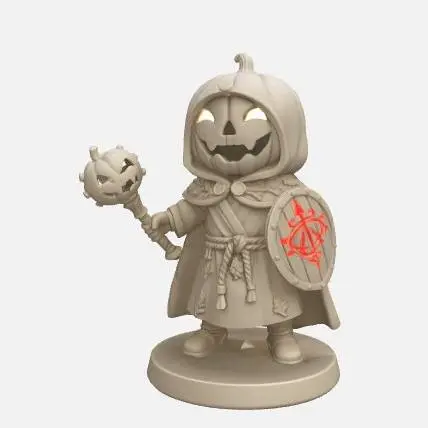 Pumpkin cleri Miniature – 3D Printable D&D Character | Hallo