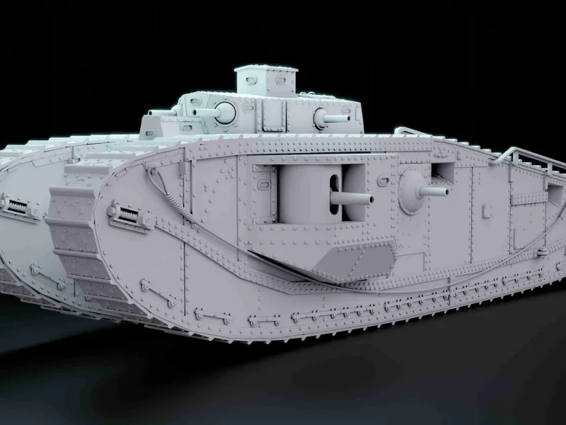 Tanque britânico Mk VIII Liberty à escala de 25 e 28 mm