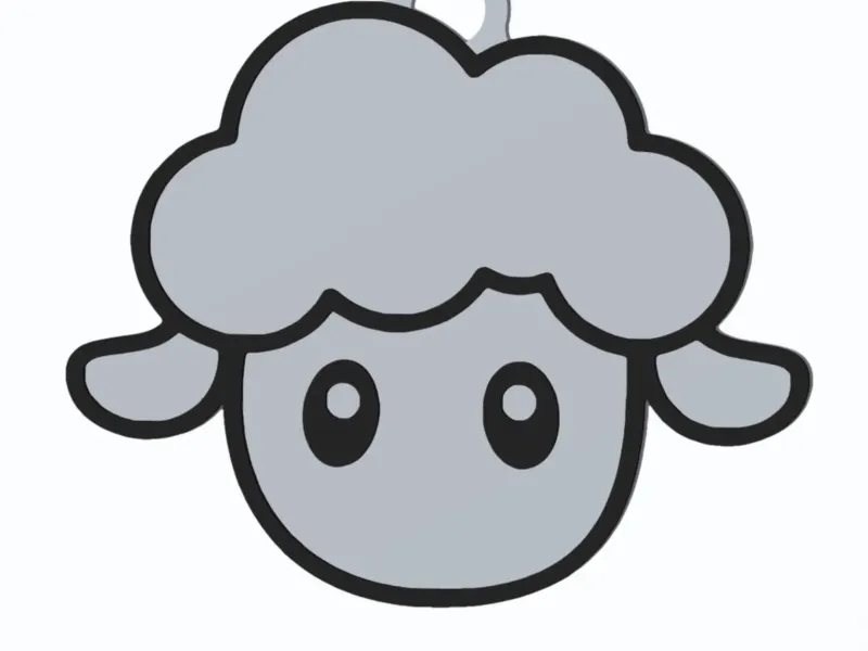 Sheep Head - Farm Animals - Keychain v1