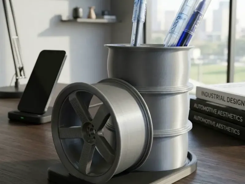 Wheel shaped pen holder