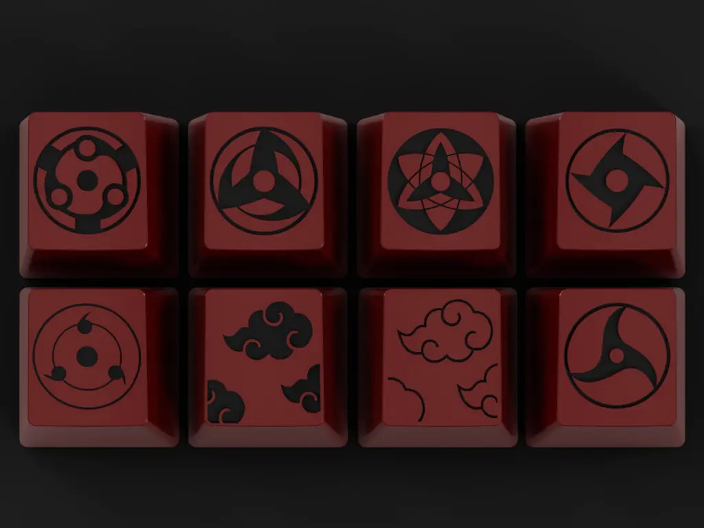 MANGEKYO SHARINGAN NARUTO THEMED ARTISAN KEYCAP SET