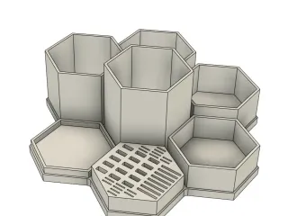 Modular Honeycomb Desk Organizer | Removable Boxes
