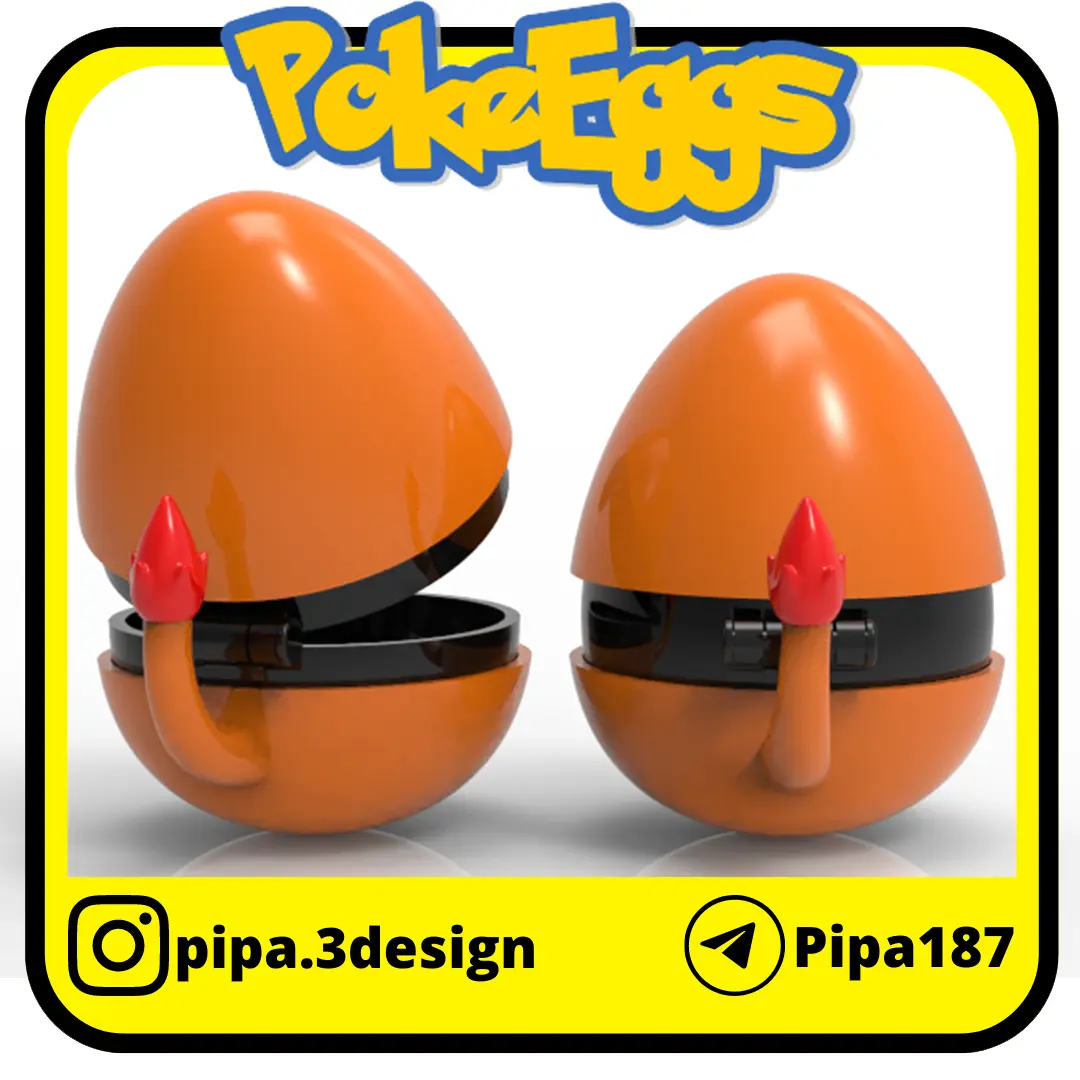 POKEBALLS CHARMANDER EASTER EGG WITH HINGE