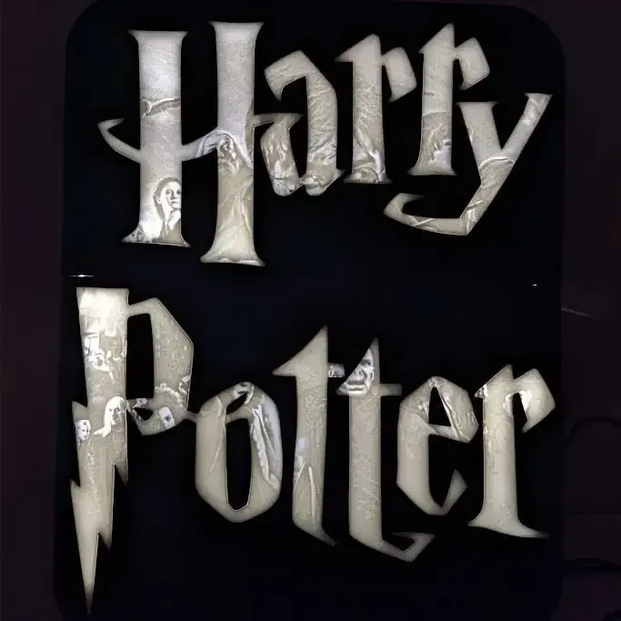 Scatola luminosa con litofania di Harry Potter
