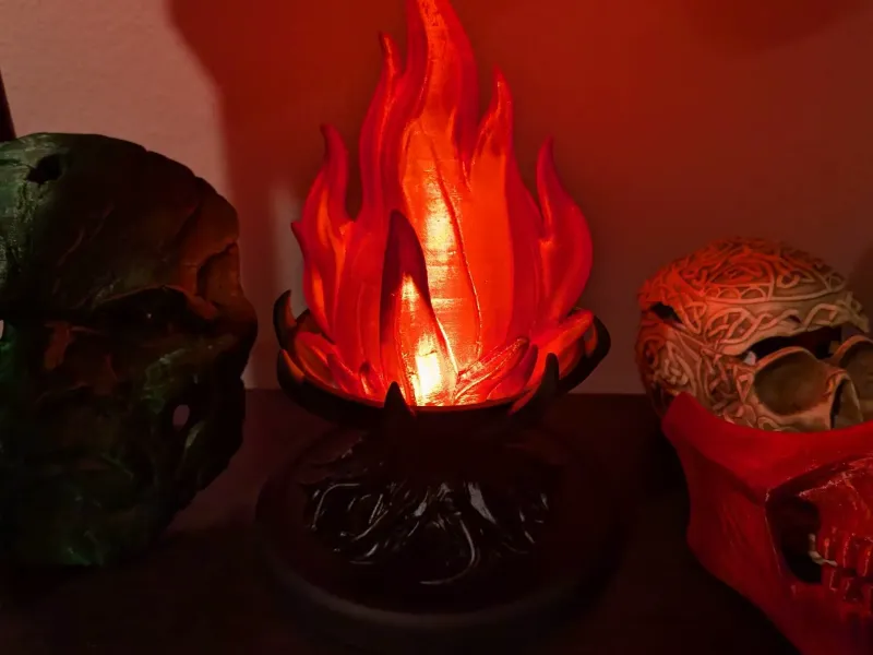 Lampe LED Flamme Arcanique - Impression en 2 parties