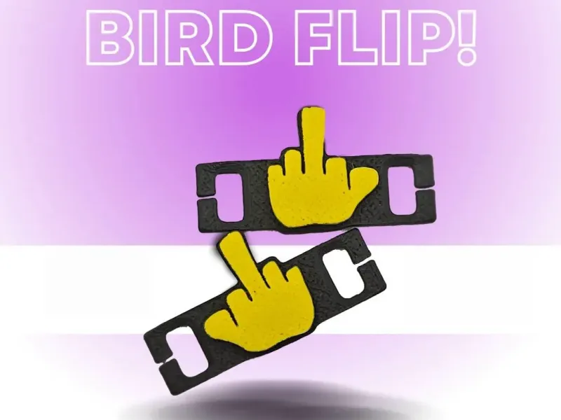 Bird Flip Shoe lace tag