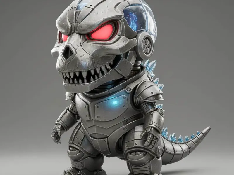 Chibi Mecha Kaiju – Neon Rampage Collectible Figurine