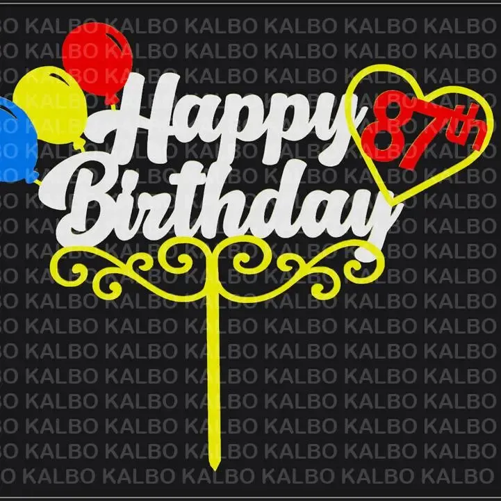 Happy 87th Birthday Cake Topper