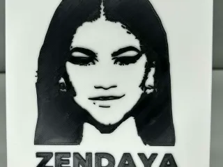 Zendaya svg portrait 150mm tile art