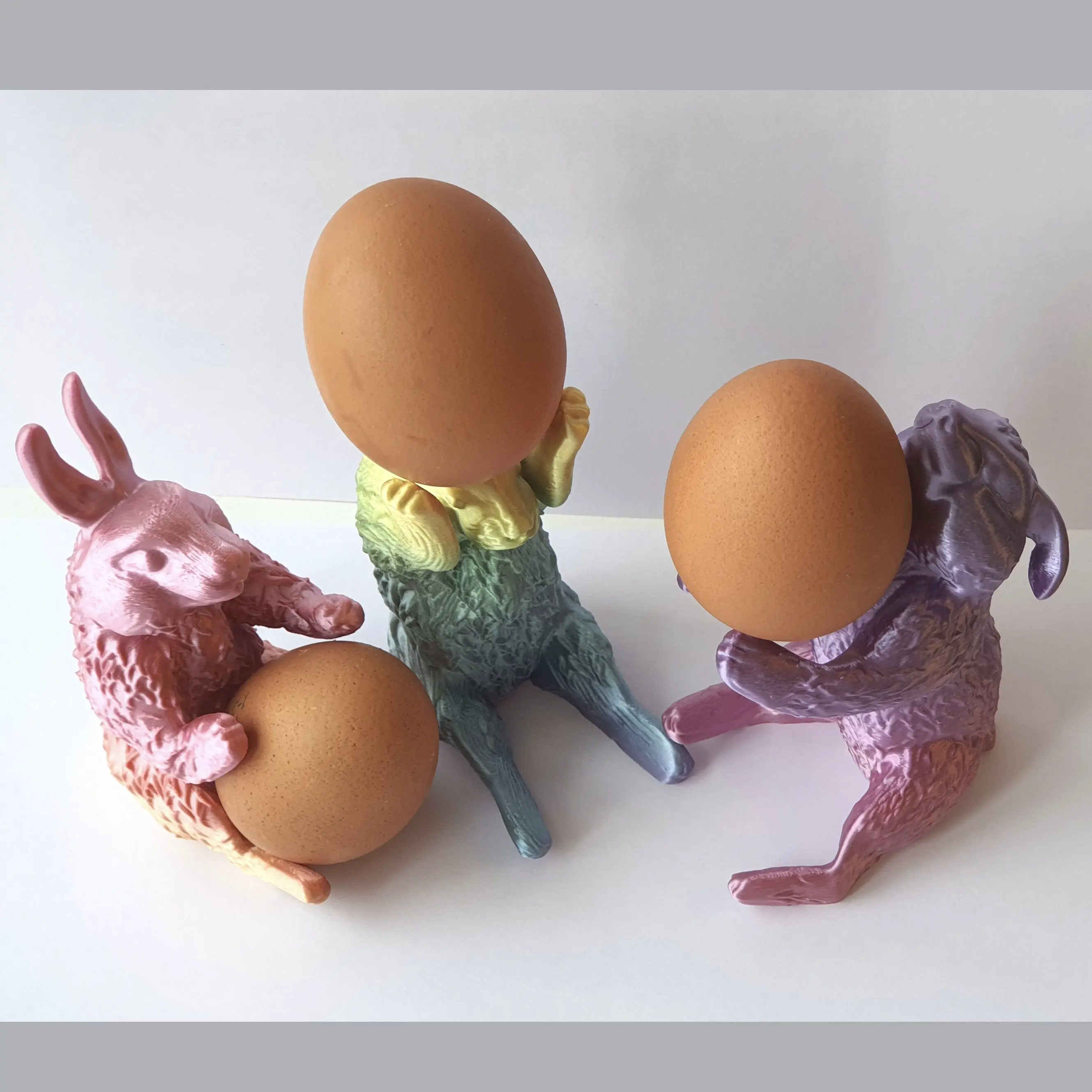 Easter rabbits eggs holder set