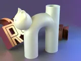 Cute U-Shape Cat Vase-1