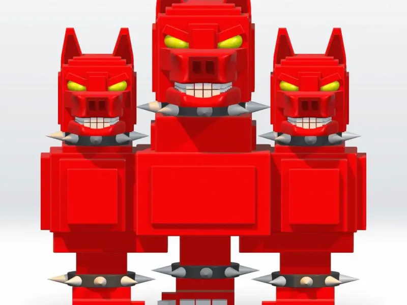 Cerberus Steal A Brainrot STL 3D Model 3mf Multicolor Fanart
