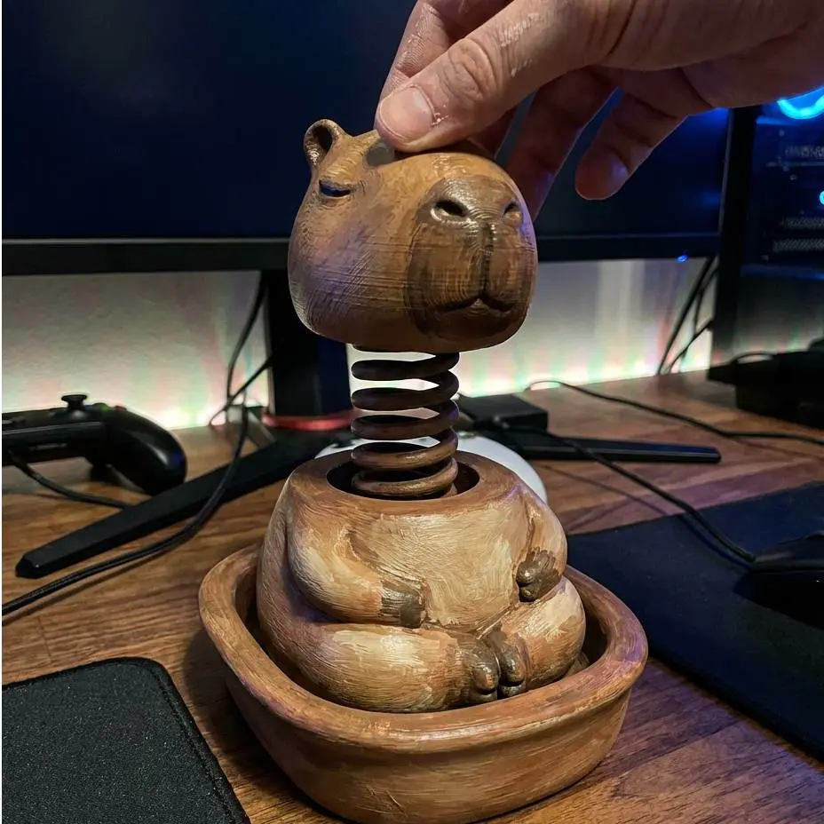 Zen Capybara Bobblehead | Meditating Animal Fidget |