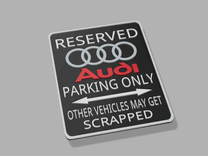 Audi Q3 4 5 7 8 A3 S5 RS TT TTS Quattro e-Tron Werkstattschild
