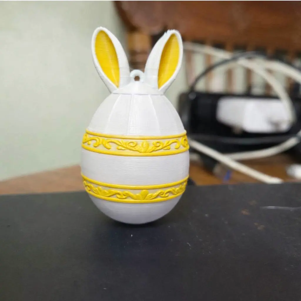 Yellow Easter Bunny Egg Ornament