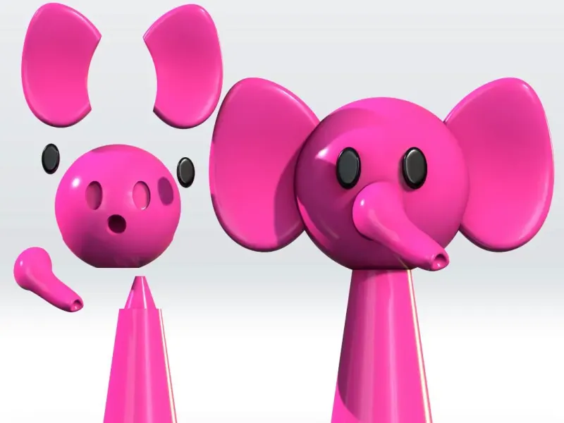 Sprunki OC of Elly Como lo mueve lo lo 3D Model Multipart