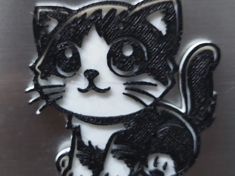 Cute cat fridge magnet v2
