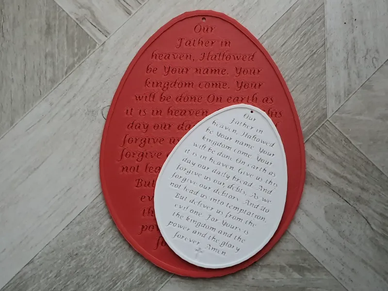 Easter egg with prayer