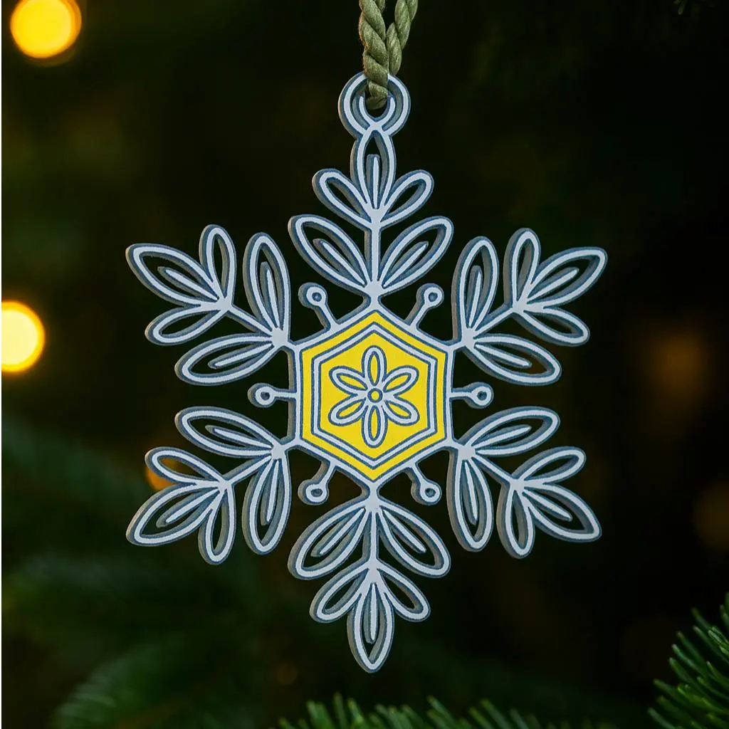 Beautiful snowflake. Two colors. Cfs free.