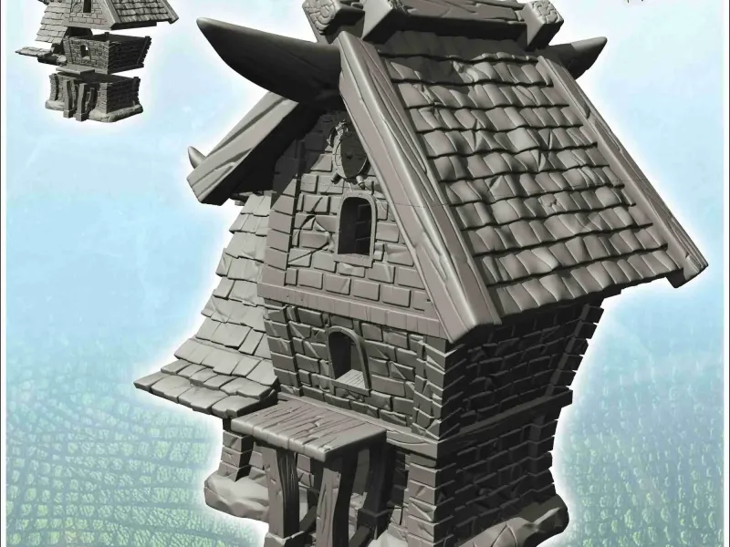 Chaos building with annex and entrance under canopy (1) - mi