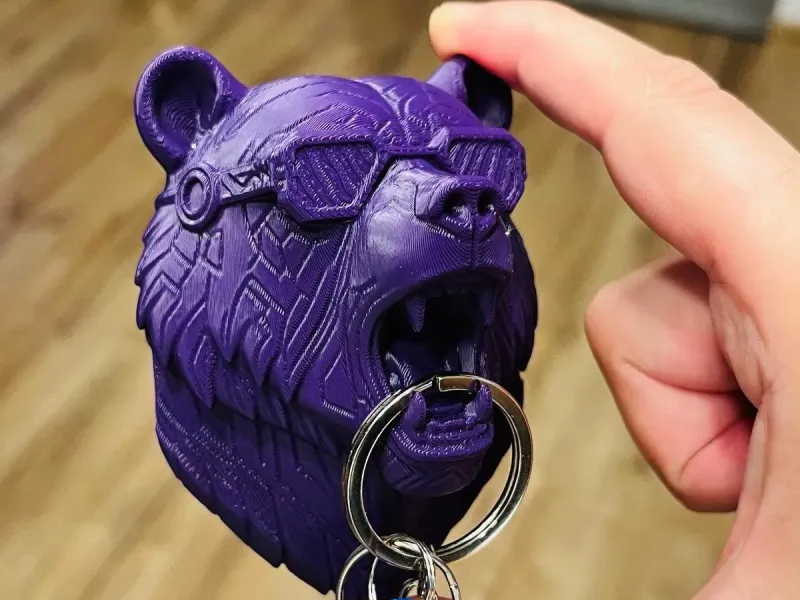 Cyberpunk bear wall display key organizer