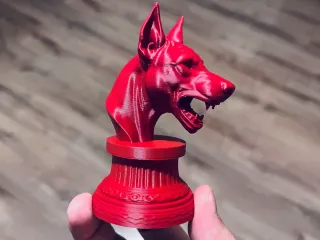 Dog Dobermann stand animal miniature head sculpture