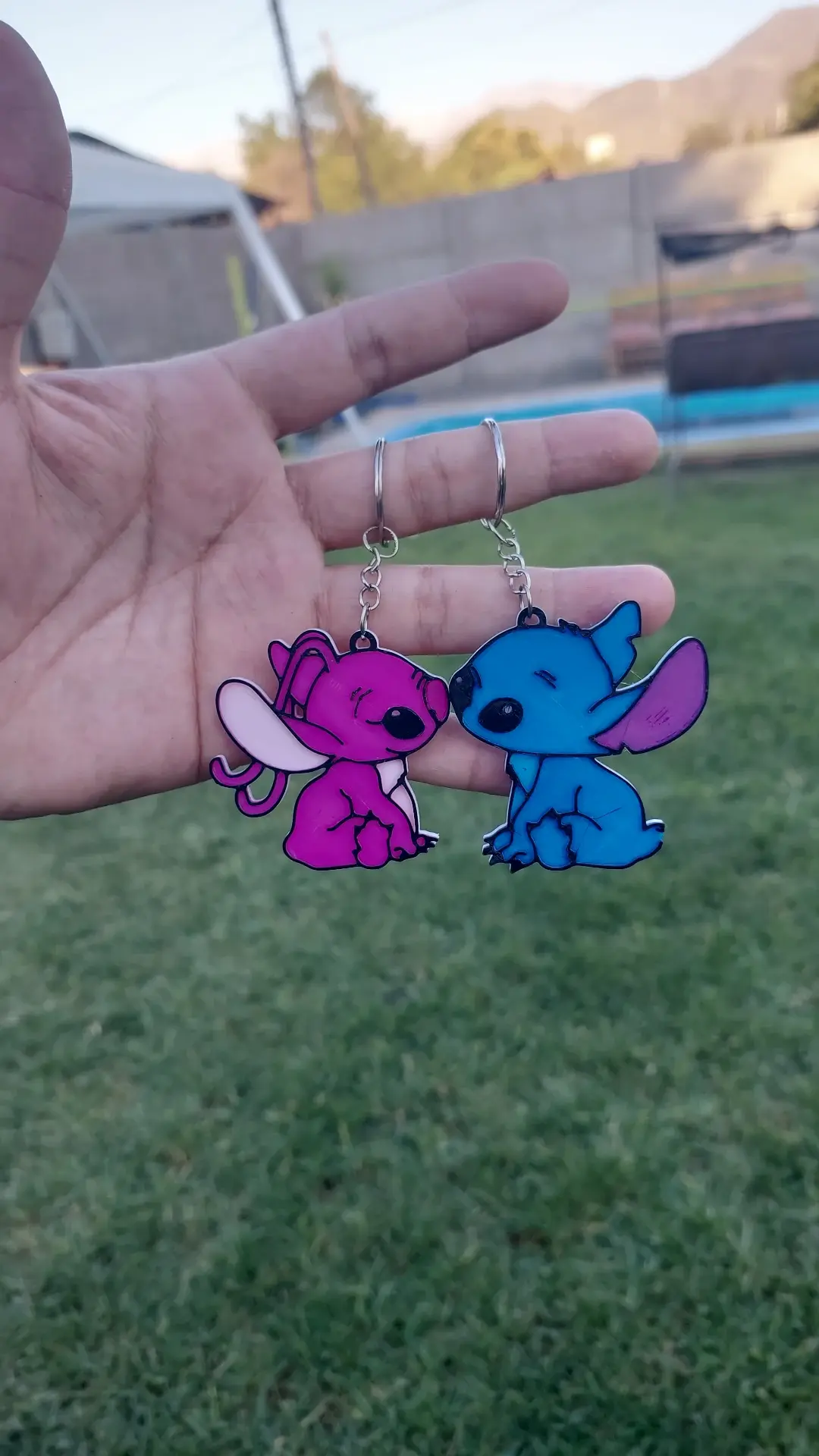 LLAVERO DE STITCH Y ANGEL MULTICOLOR/ ANAHTARLIK SAN VALENTIN