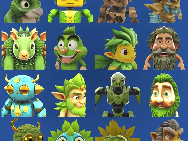 Enchanted Worlds Collection: Nature & Tech Fusion Characters
