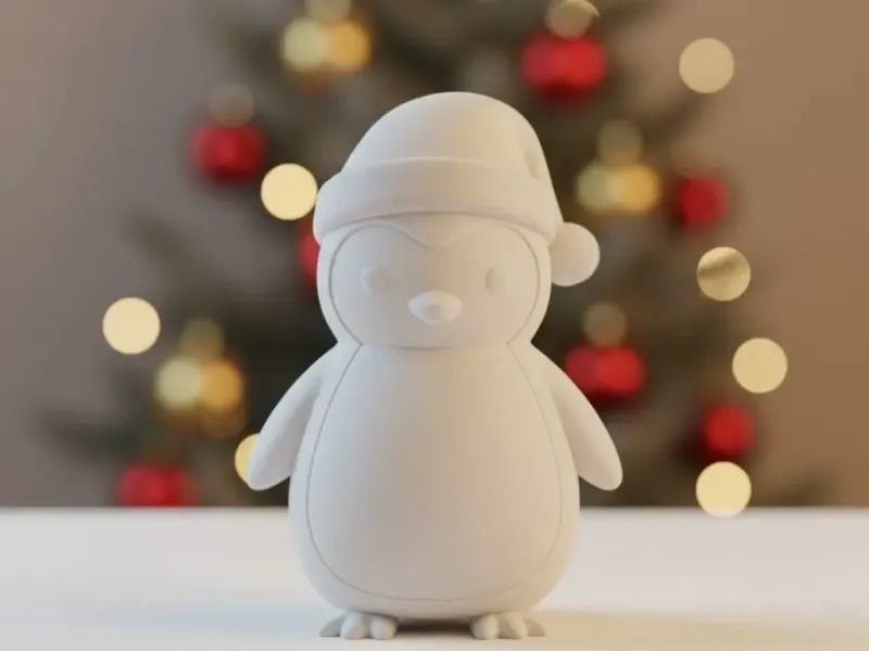 The Cutest Santa Penguin Figurine STL