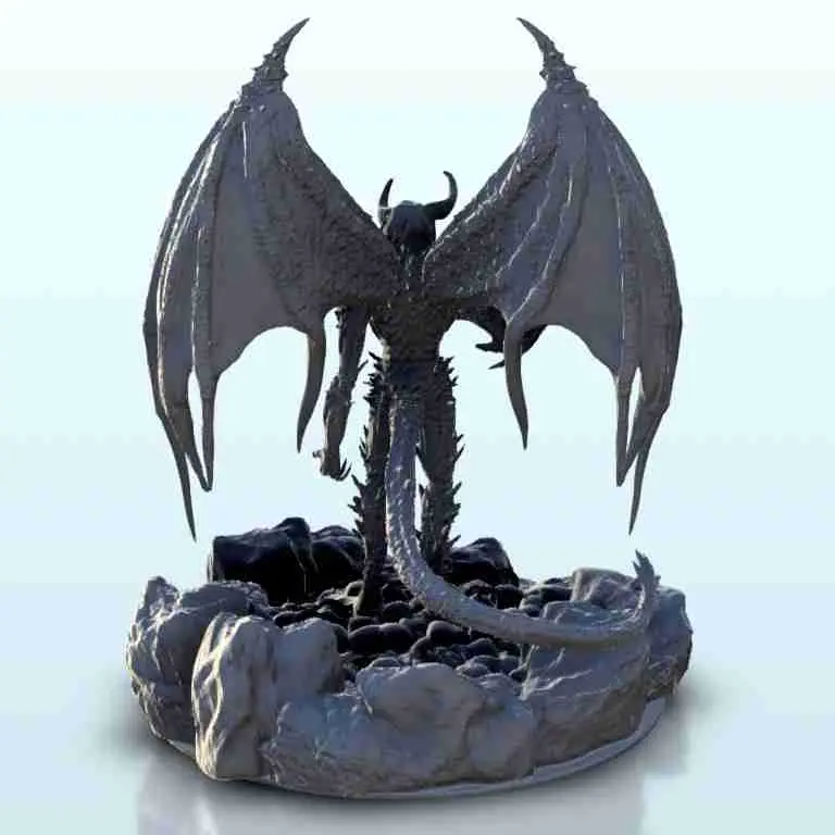 Demone alato con coda - figura dark miniature warhammer