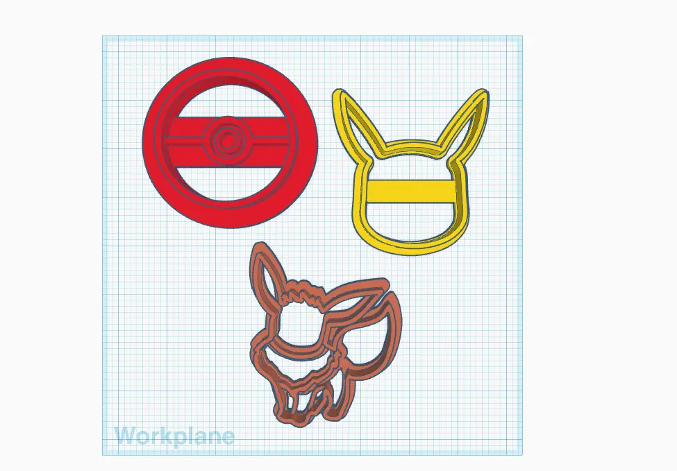 Pokemon Kurabiye Kalıpları Seti - Pokeball, Pikachu, Eevee