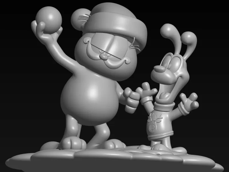Garfield and Odie stl file for 3d printing