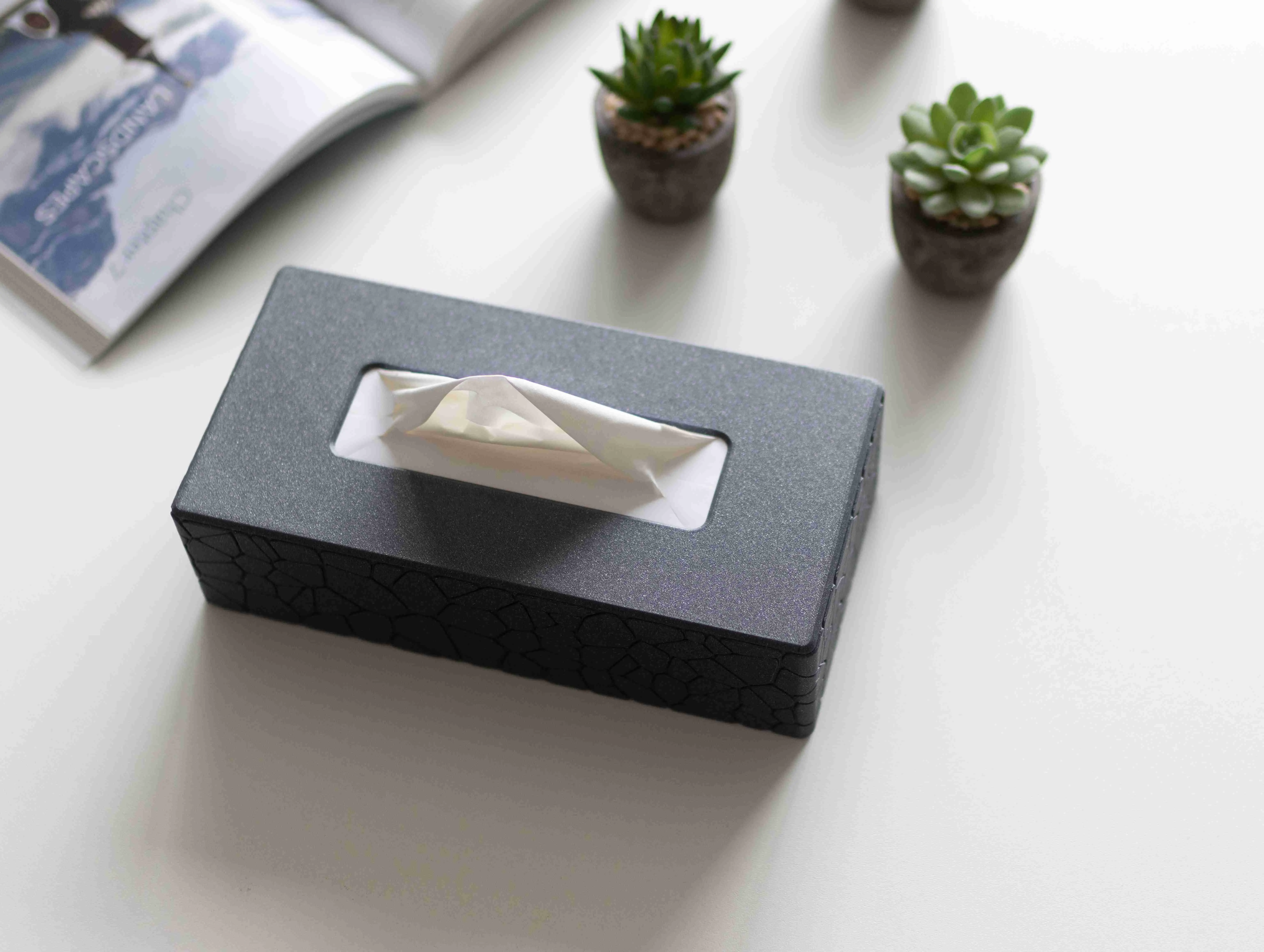Tissue Box Cover #1 - curved Stone Pattern