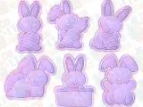 Easter bunnies cookie cutter set of 6-0