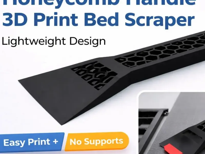 Raspador de cama de impresión 3D con mango de panal