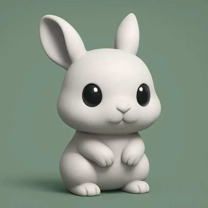 Chibi Bunny Figurine - Miniatures - PLA - 3D printed product - фото 3