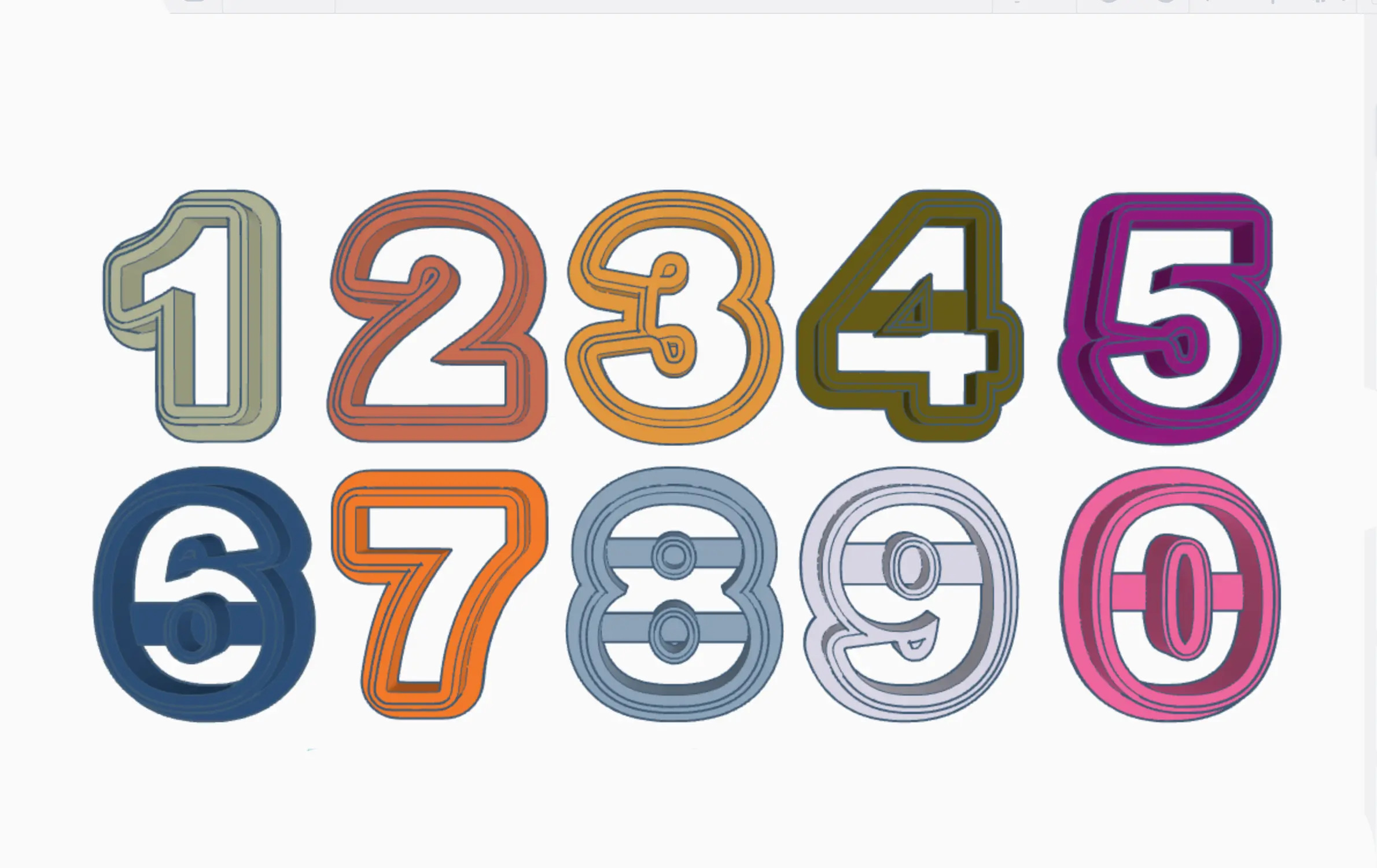 Number Cookie Cutters - font Arial Black