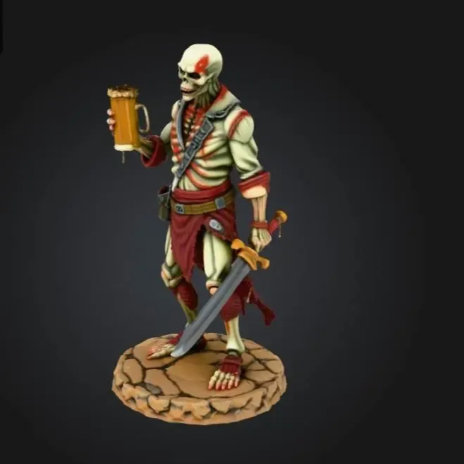 Drunk Undead Warrior DND miniature