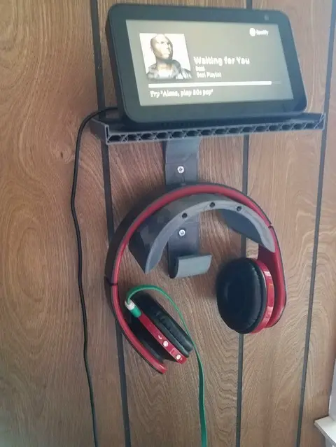 Headphone Wall-Mount with Shelf