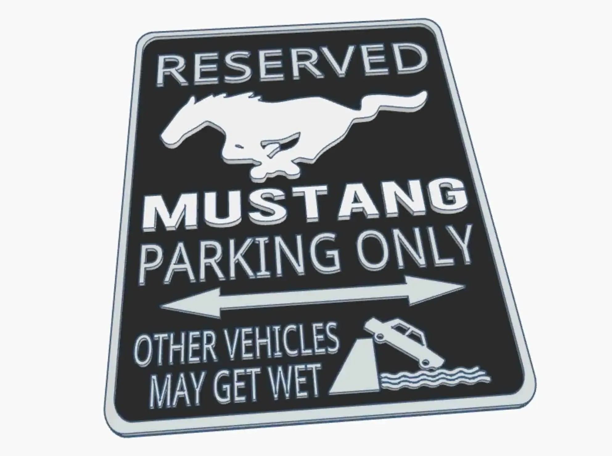 Ford Mustang GTR GT3 GT4 Dark Horse Parking Sign